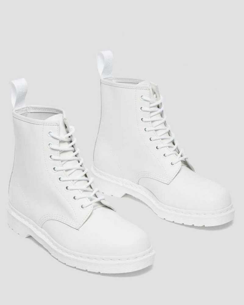 Dr Martens 1460 Mono Smooth Leather Lace Up Boots Ankle Boots White | 37428AECM