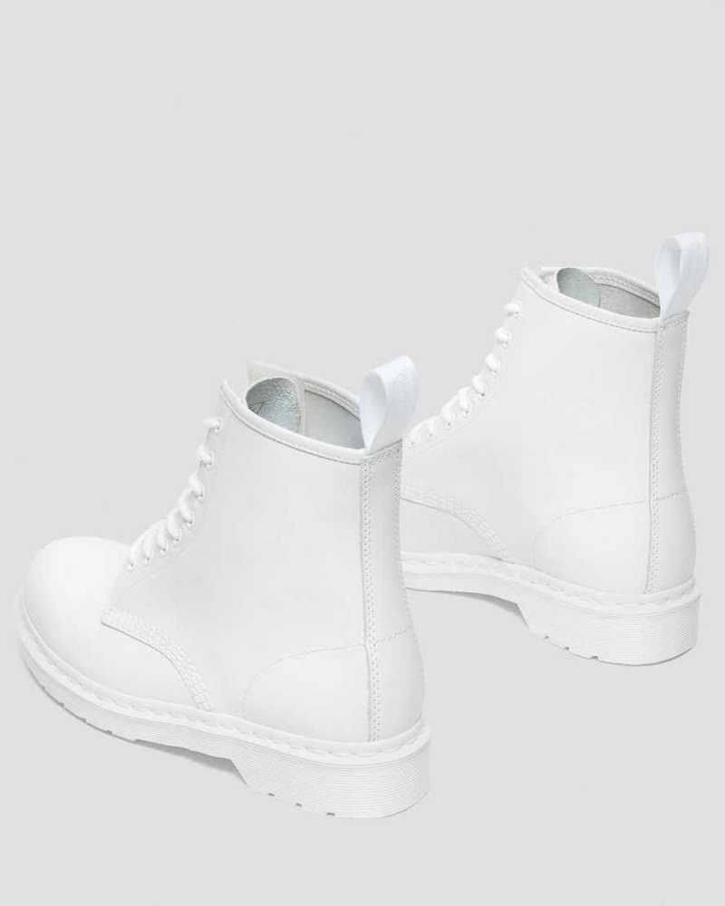 Dr Martens 1460 Mono Smooth Leather Lace Up Boots Ankle Boots White | 37428AECM