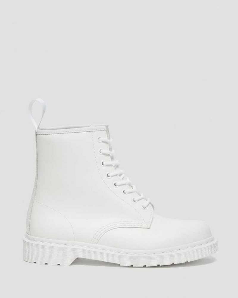 Dr Martens 1460 Mono Smooth Leather Lace Up Boots Ankle Boots White | 37428AECM