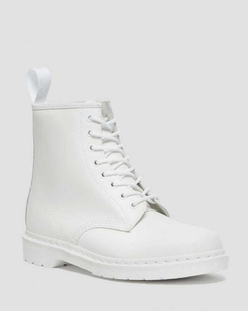 Dr Martens 1460 Mono Smooth Leather Lace Up Boots Ankle Boots White | 37428AECM