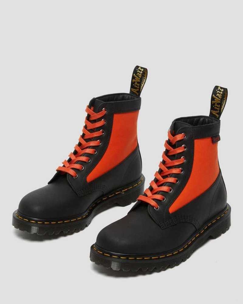 Dr Martens 1460 Panel Leather Lace Up Boots Made In England Black | 14059ZSIY