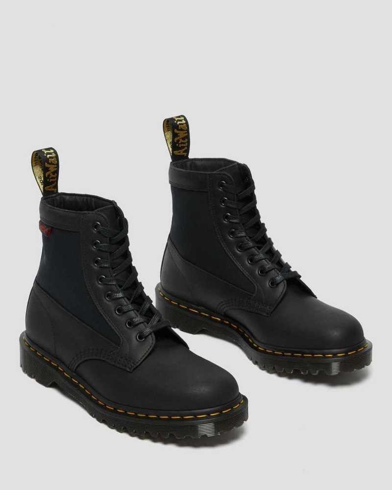 Dr Martens 1460 Panel Leather Lace Up Boots Made In England Black | 05962CSGY