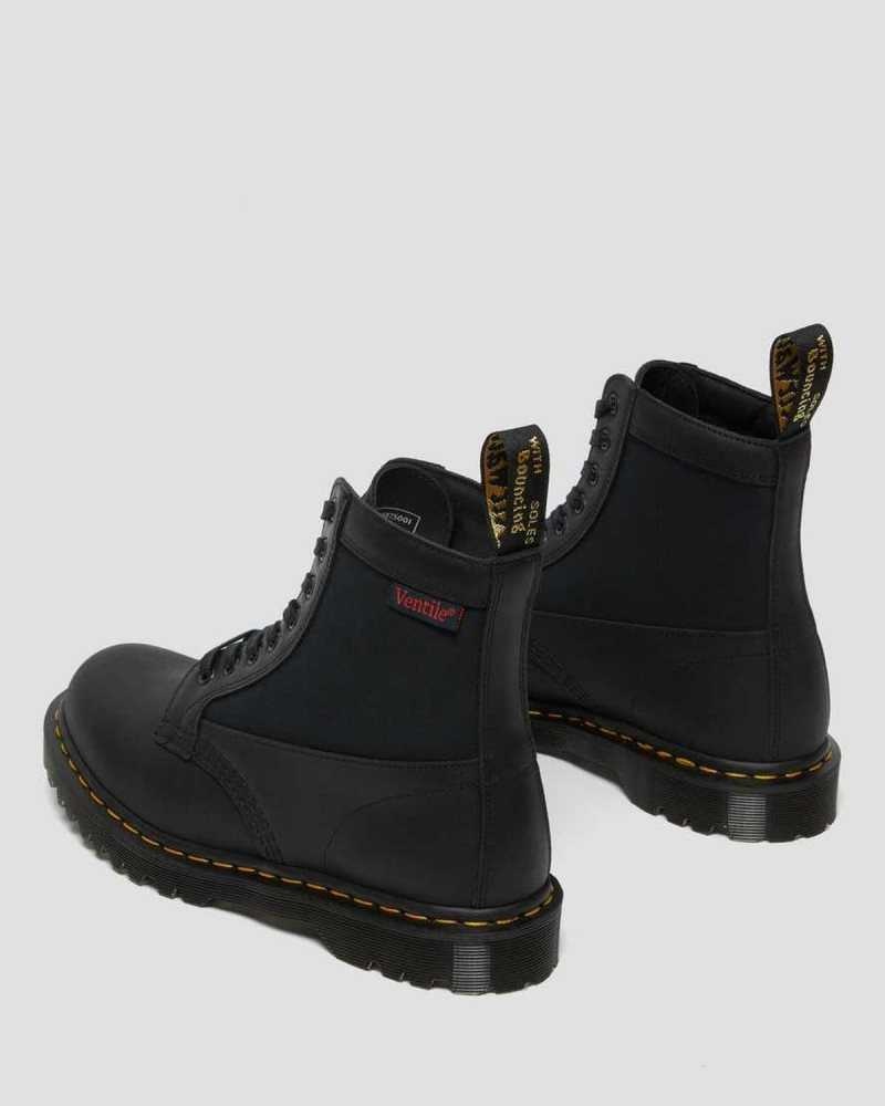 Dr Martens 1460 Panel Leather Lace Up Boots Made In England Black | 05962CSGY