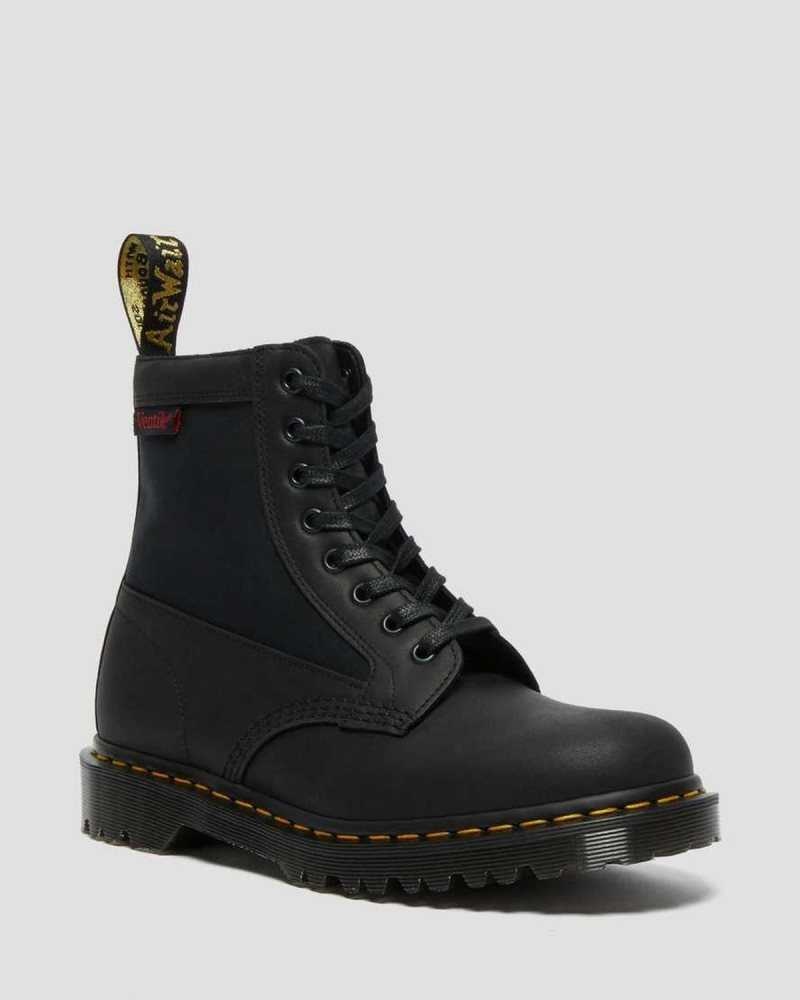 Dr Martens 1460 Panel Leather Lace Up Boots Made In England Black | 05962CSGY