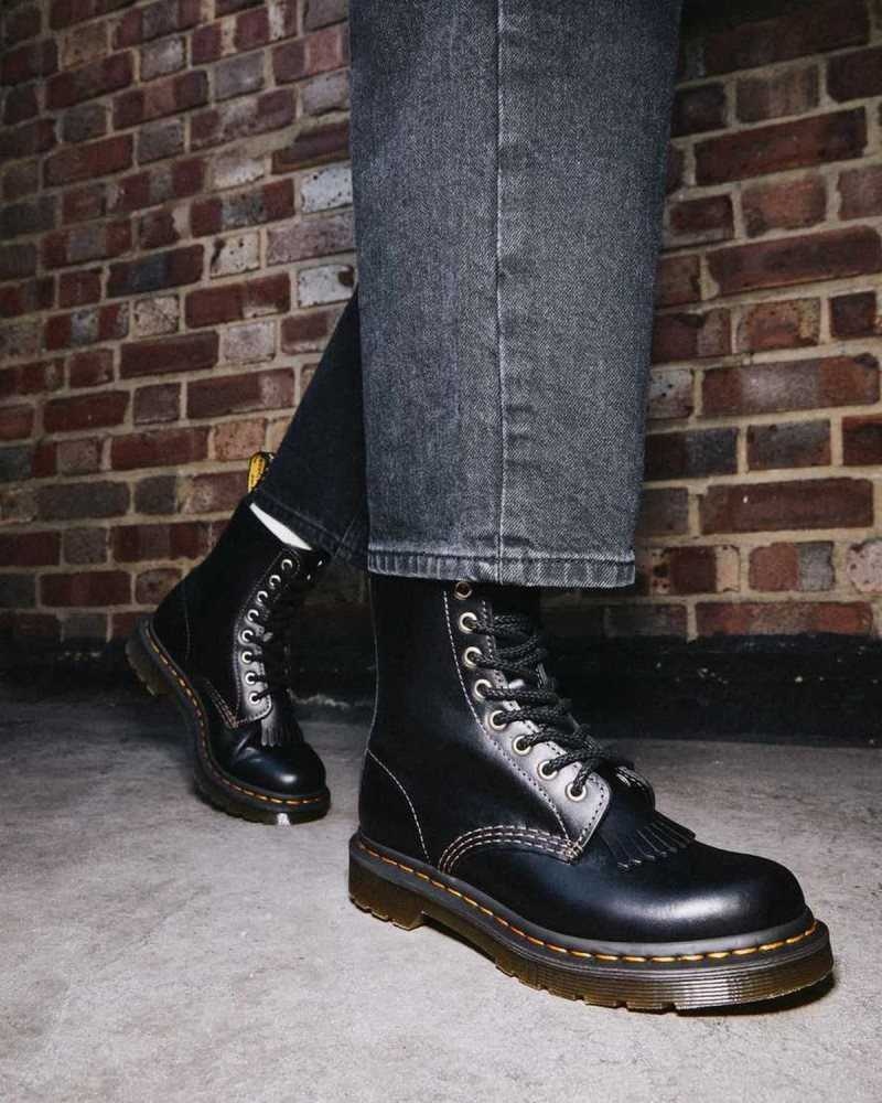 Dr Martens 1460 Pascal Abruzzo Leather Boots Ankle Boots Black | 79638UECR