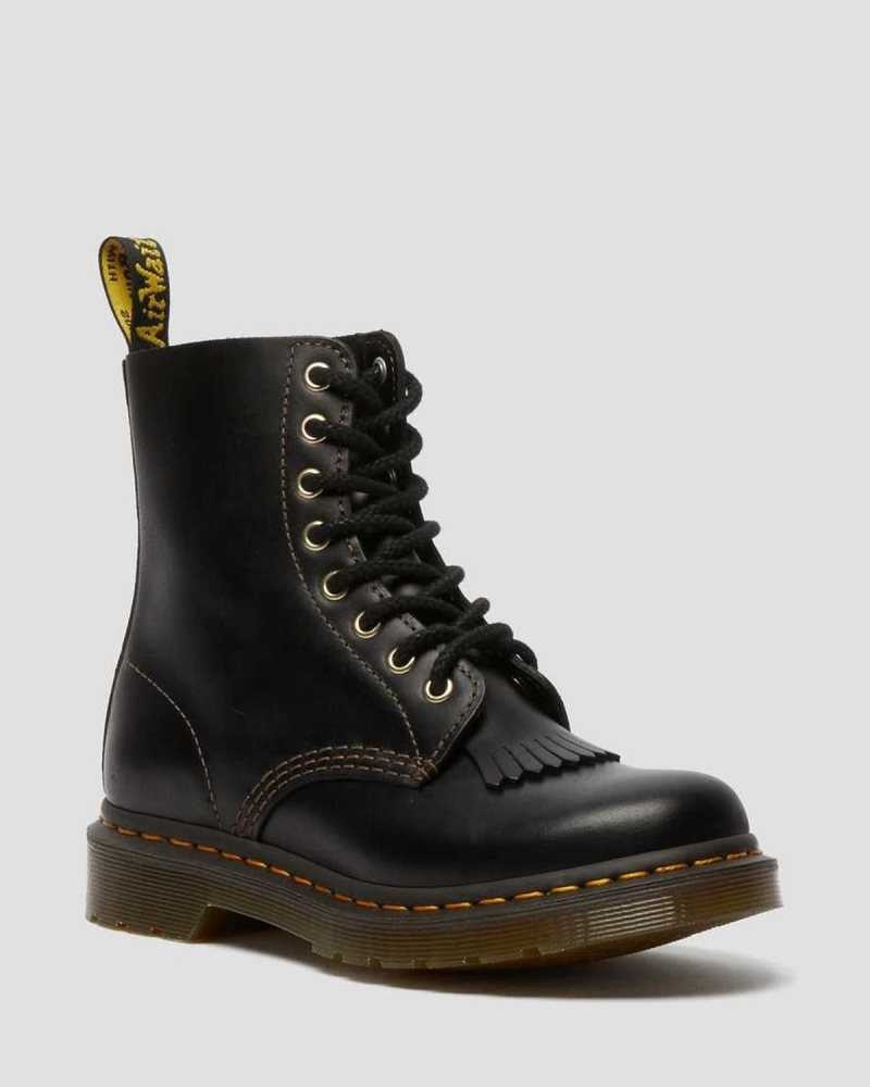 Dr Martens 1460 Pascal Abruzzo Leather Boots Ankle Boots Black | 79638UECR