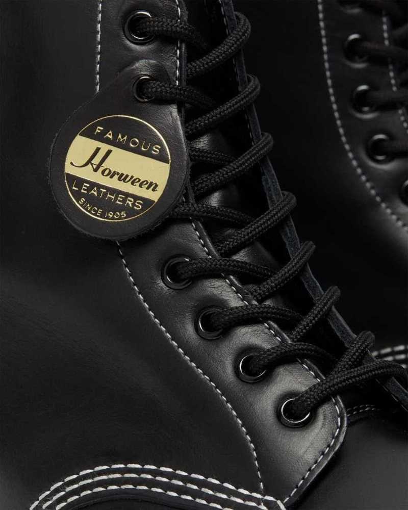 Dr Martens 1460 Pascal Cavalier Leather Lace Up Boots Made In England Black | 72983VUSQ