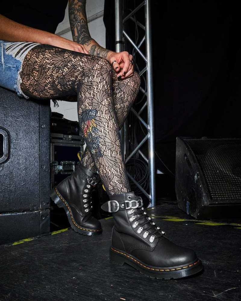 Dr Martens 1460 Pascal Chain Leather Lace Up Boots Boots Black | 95640LAYT