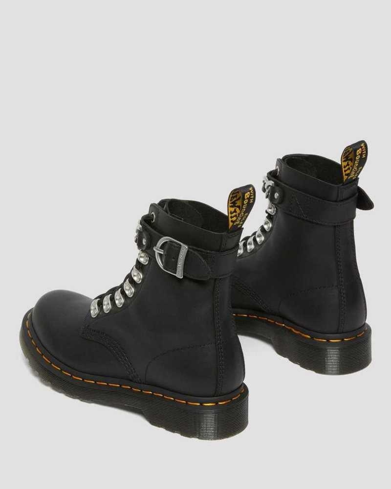 Dr Martens 1460 Pascal Chain Leather Lace Up Boots Boots Black | 95640LAYT