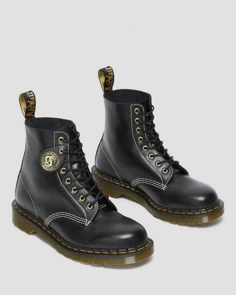 Dr Martens 1460 Pascal Classic Leather Lace Up Boots Made In England Black | 49153BIMZ