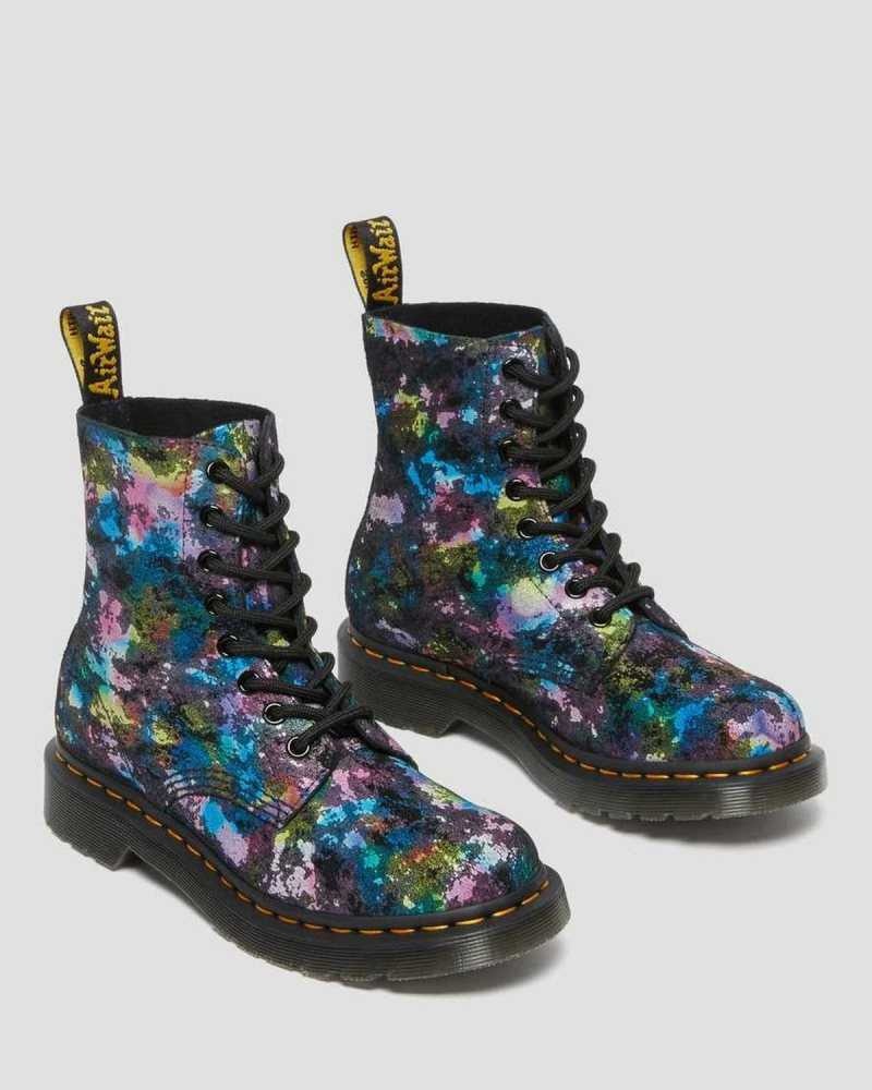 Dr Martens 1460 Pascal Confetti Suede Lace Up Boots Boots Black | 63189GYIE