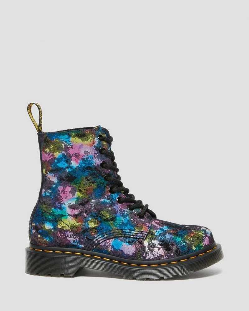 Dr Martens 1460 Pascal Confetti Suede Lace Up Boots Boots Black | 63189GYIE