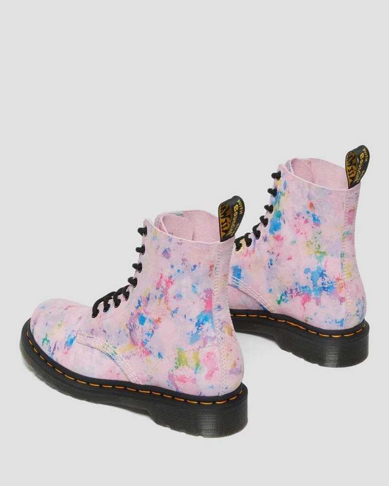 Dr Martens 1460 Pascal Confetti Suede Lace Up Boots Boots Pink | 34581UBOW