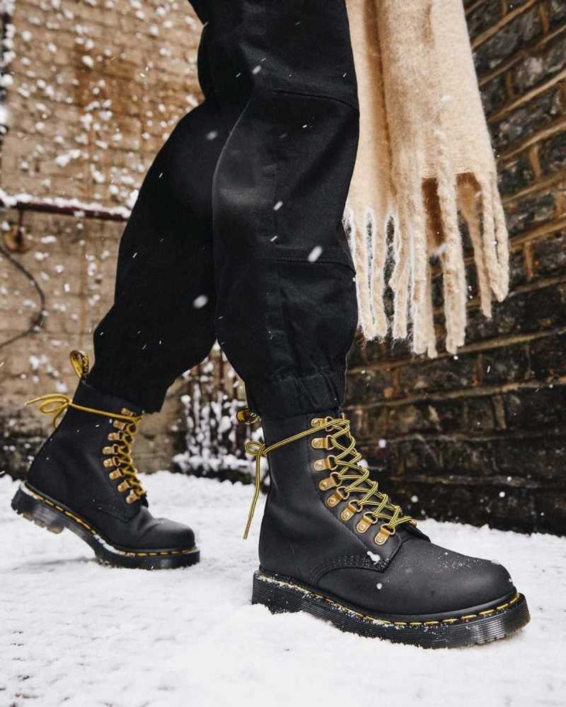 Dr Martens 1460 Pascal DM's Wintergrip Leather Lace Up Boots Boots Black | 12560UNQO