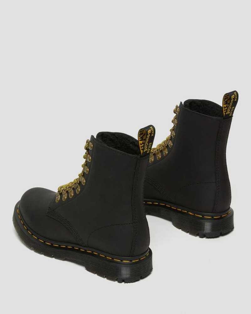 Dr Martens 1460 Pascal DM's Wintergrip Leather Lace Up Boots Boots Black | 12560UNQO