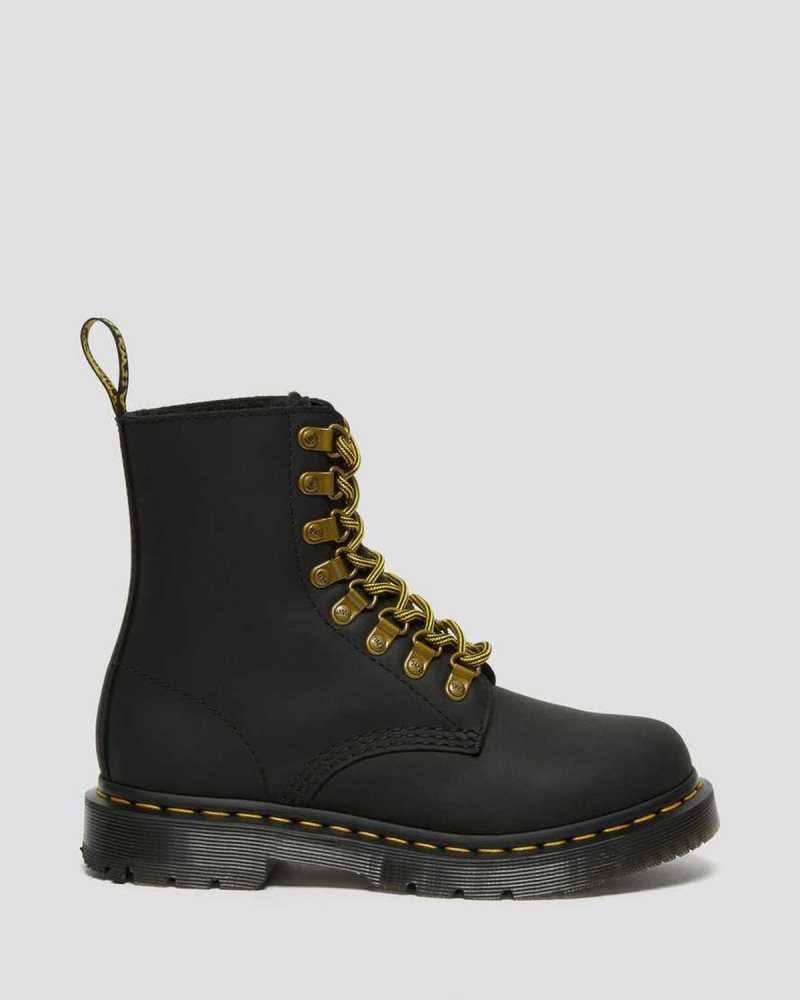 Dr Martens 1460 Pascal DM's Wintergrip Leather Lace Up Boots Boots Black | 12560UNQO