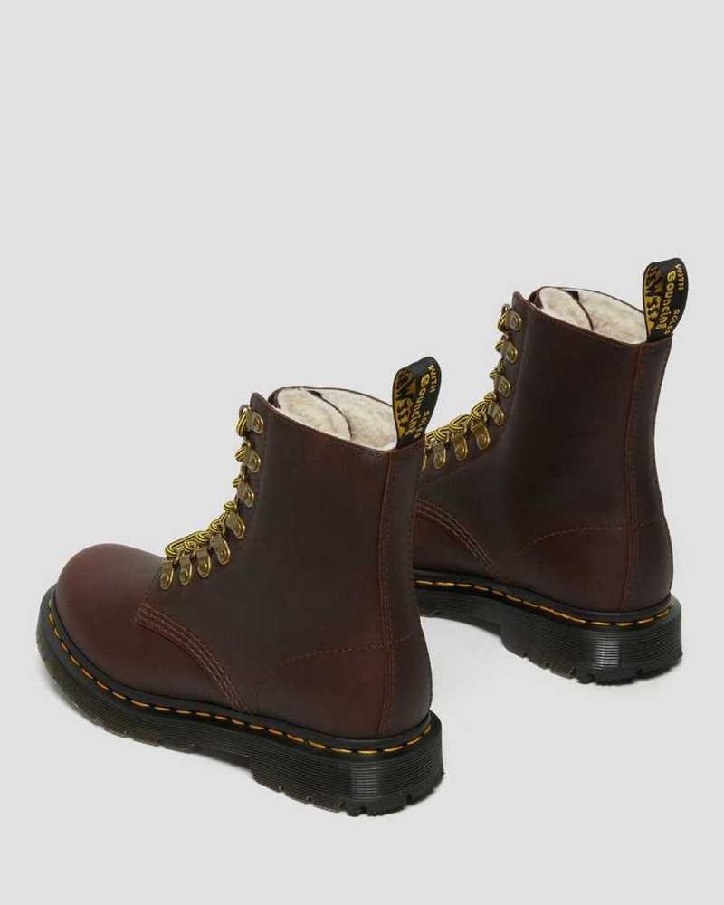 Dr Martens 1460 Pascal DM's Wintergrip Leather Lace Up Boots Winter Boots Brown | 01689BYVN