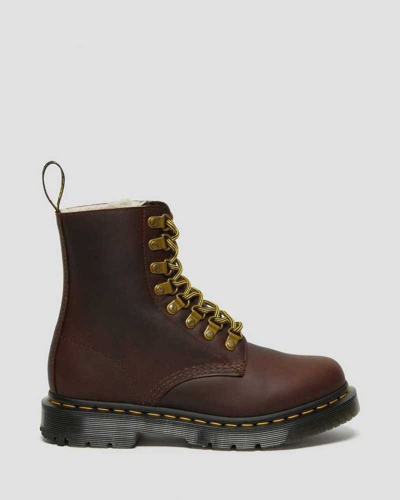 Dr Martens 1460 Pascal DM's Wintergrip Leather Lace Up Boots Winter Boots Brown | 01689BYVN