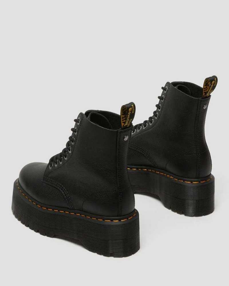 Dr Martens 1460 Pascal Max Leather Platform Boots Boots Black | 07941GUPW