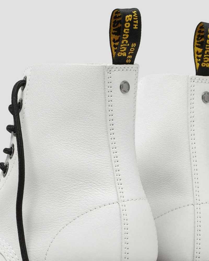 Dr Martens 1460 Pascal Max Leather Platform Boots Boots White | 82951OJZQ