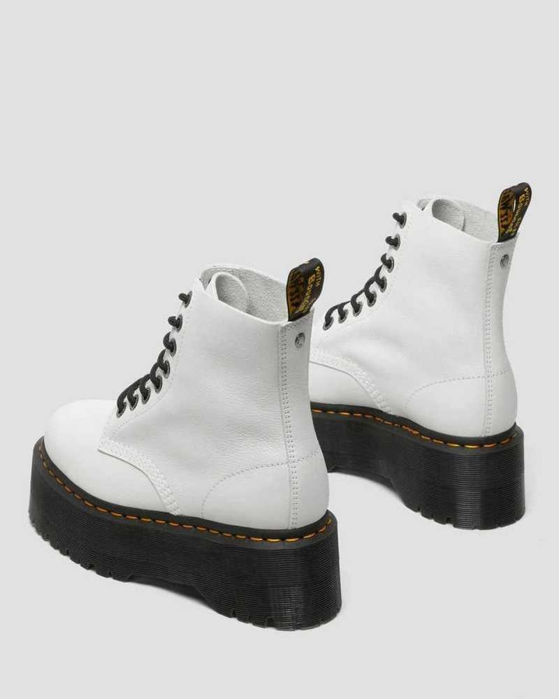 Dr Martens 1460 Pascal Max Leather Platform Boots Boots White | 82951OJZQ