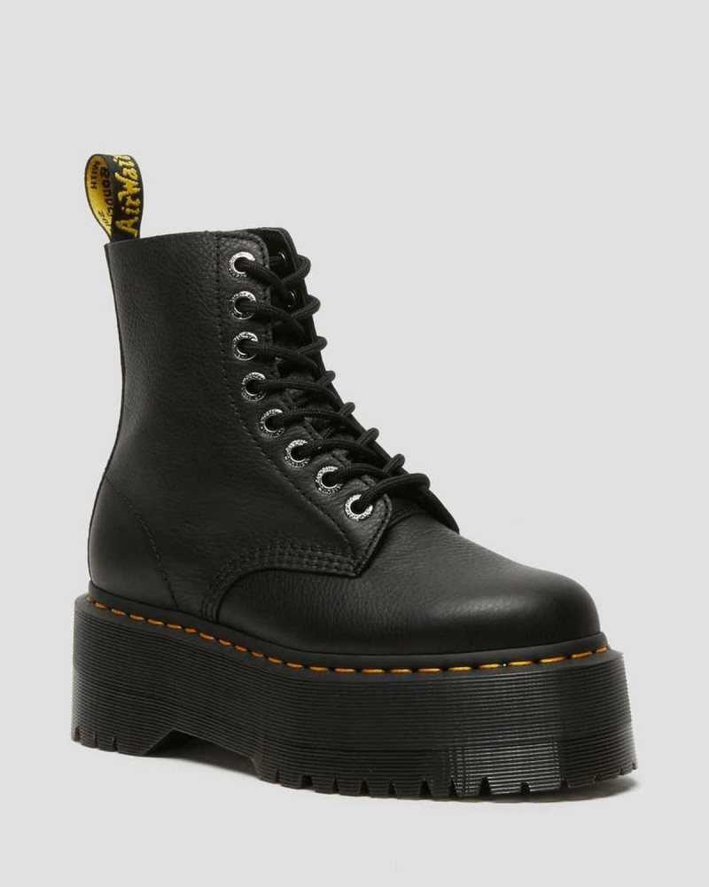 Dr Martens 1460 Pascal Max Leather Platform Boots Ankle Boots Black | 34675SLYH