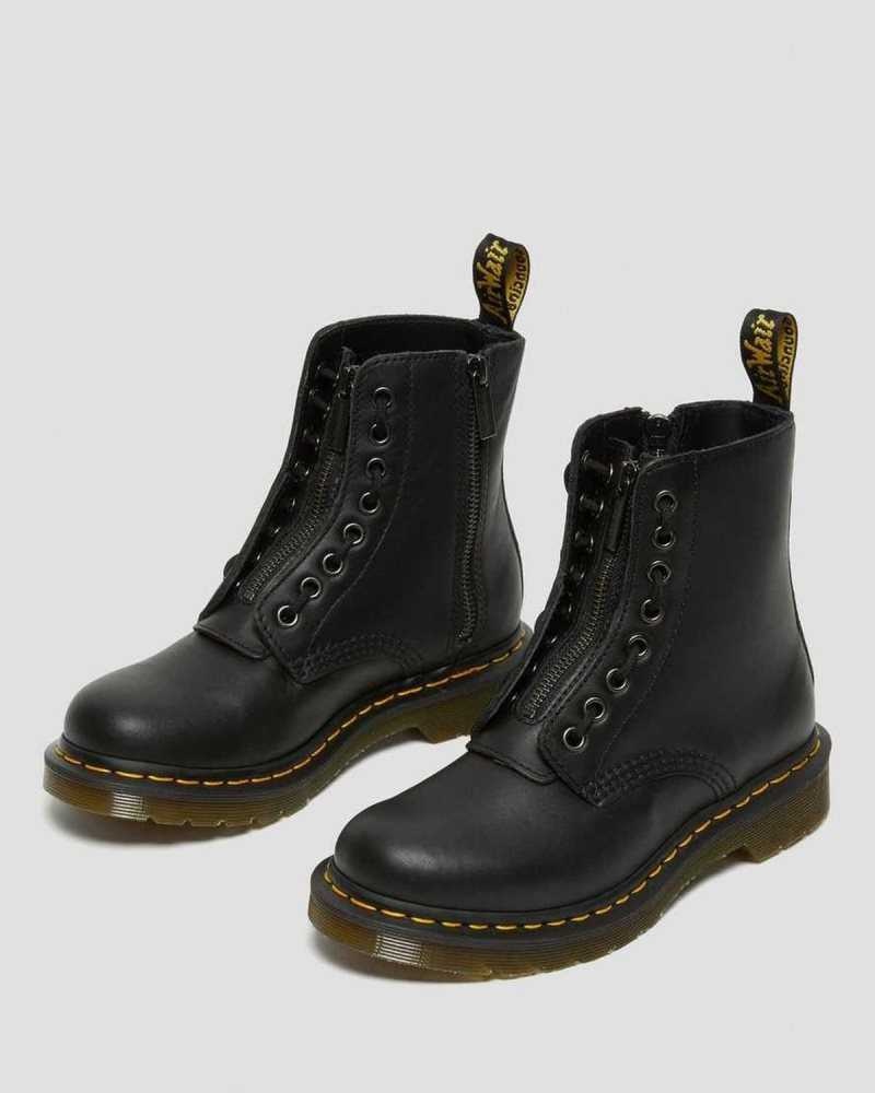 Dr Martens 1460 Pascal Nappa Zipper Boots Boots Black | 86519KIOL