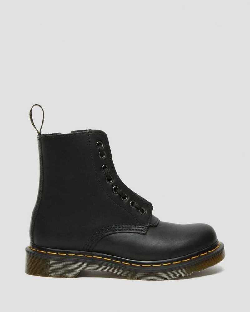 Dr Martens 1460 Pascal Nappa Zipper Boots Boots Black | 86519KIOL