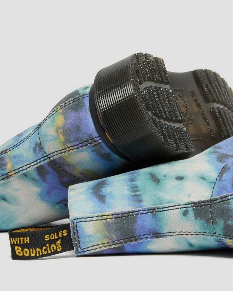 Dr Martens 1460 Pascal Tie Dye Leather Lace Up Boots Ankle Boots Blue | 09765OBCI