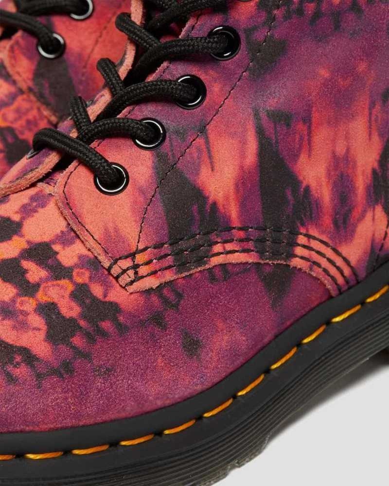 Dr Martens 1460 Pascal Tie Dye Leather Lace Up Boots Boots Purple | 06297XDSF