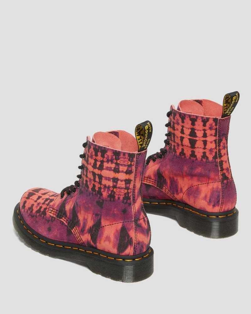 Dr Martens 1460 Pascal Tie Dye Leather Lace Up Boots Boots Purple | 06297XDSF