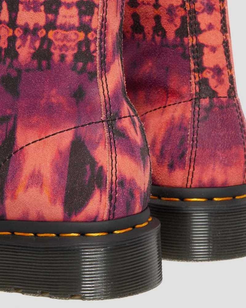 Dr Martens 1460 Pascal Tie Dye Leather Lace Up Boots Boots Purple | 06297XDSF