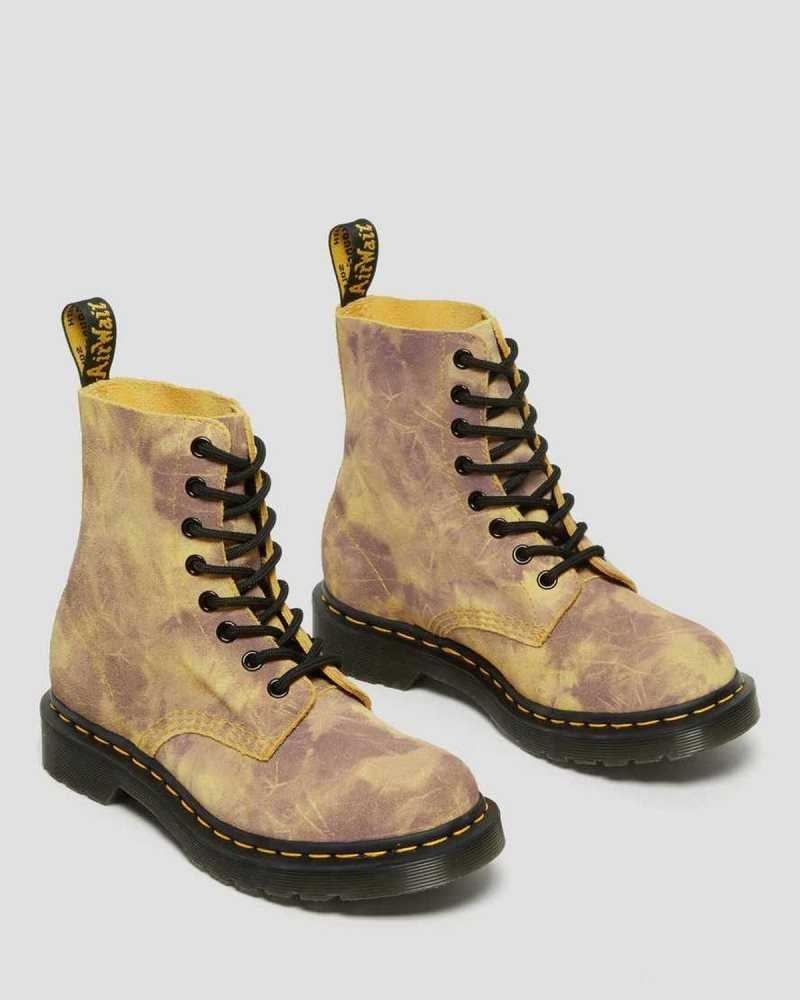 Dr Martens 1460 Pascal Tie Dye Leather Lace Up Boots Boots Yellow | 86512EWCV