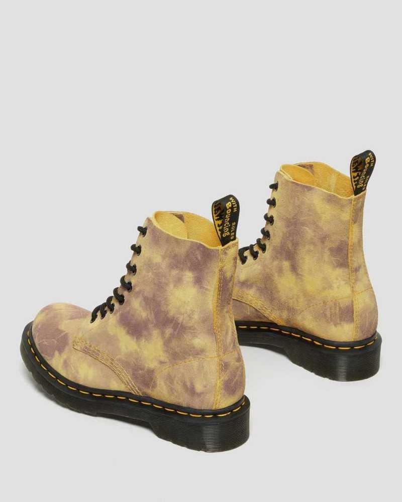 Dr Martens 1460 Pascal Tie Dye Leather Lace Up Boots Boots Yellow | 86512EWCV