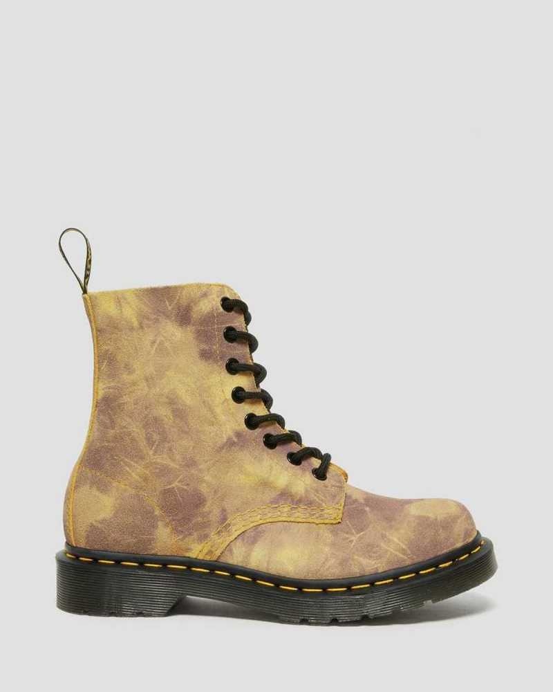 Dr Martens 1460 Pascal Tie Dye Leather Lace Up Boots Boots Yellow | 86512EWCV