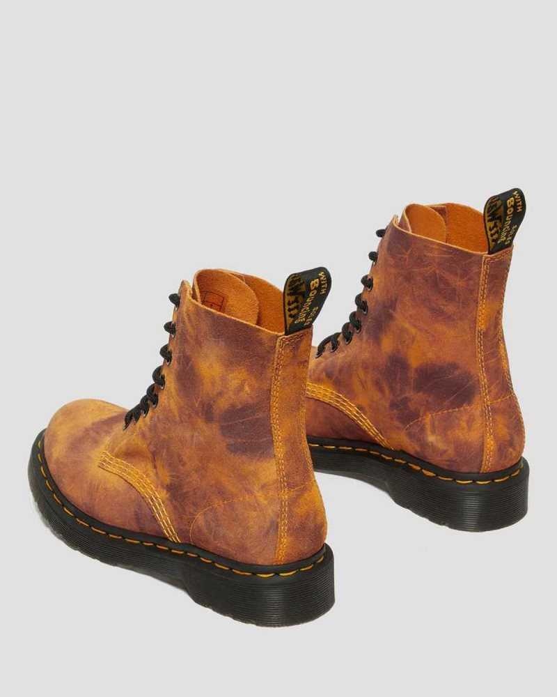 Dr Martens 1460 Pascal Tie Dye Leather Lace Up Boots Boots Orange | 75842KTJR