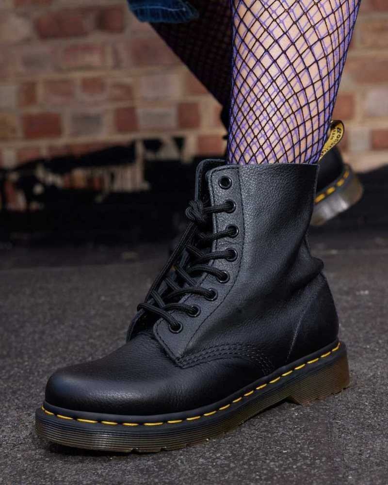 Dr Martens 1460 Pascal Virginia Leather Boots Boots Black | 83751QRDT