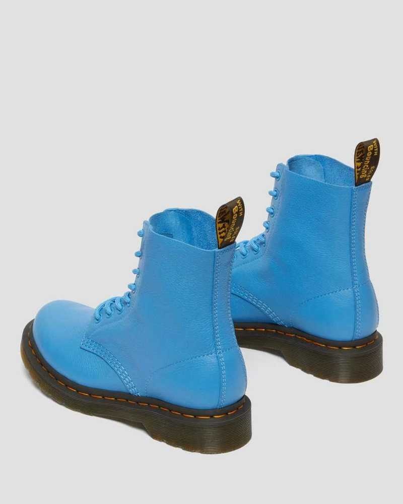 Dr Martens 1460 Pascal Virginia Leather Boots Boots Blue | 49802MZPQ