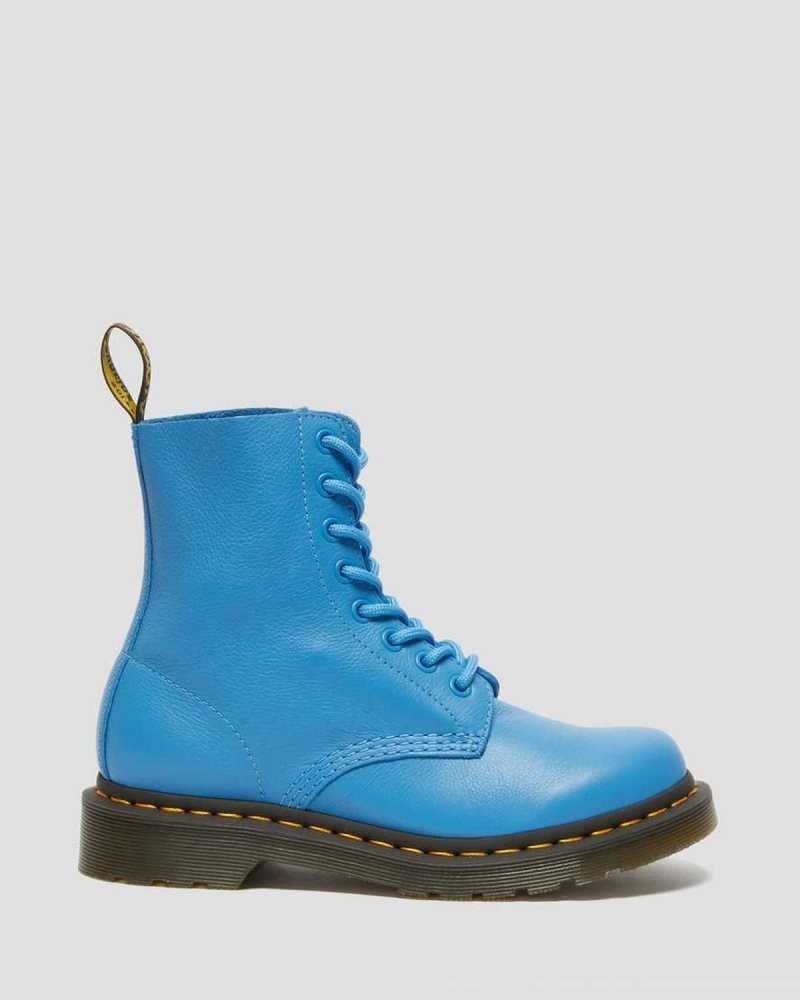 Dr Martens 1460 Pascal Virginia Leather Boots Boots Blue | 49802MZPQ