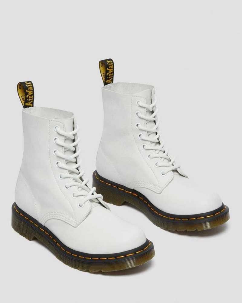 Dr Martens 1460 Pascal Virginia Leather Boots Boots White | 47690RLFJ