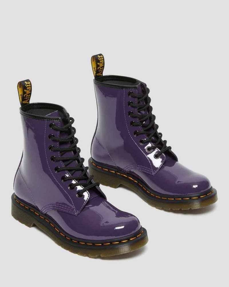 Dr Martens 1460 Patent Leather Lace Up Boots Boots Blackcurrant Patent Lamper | 67398ULYN