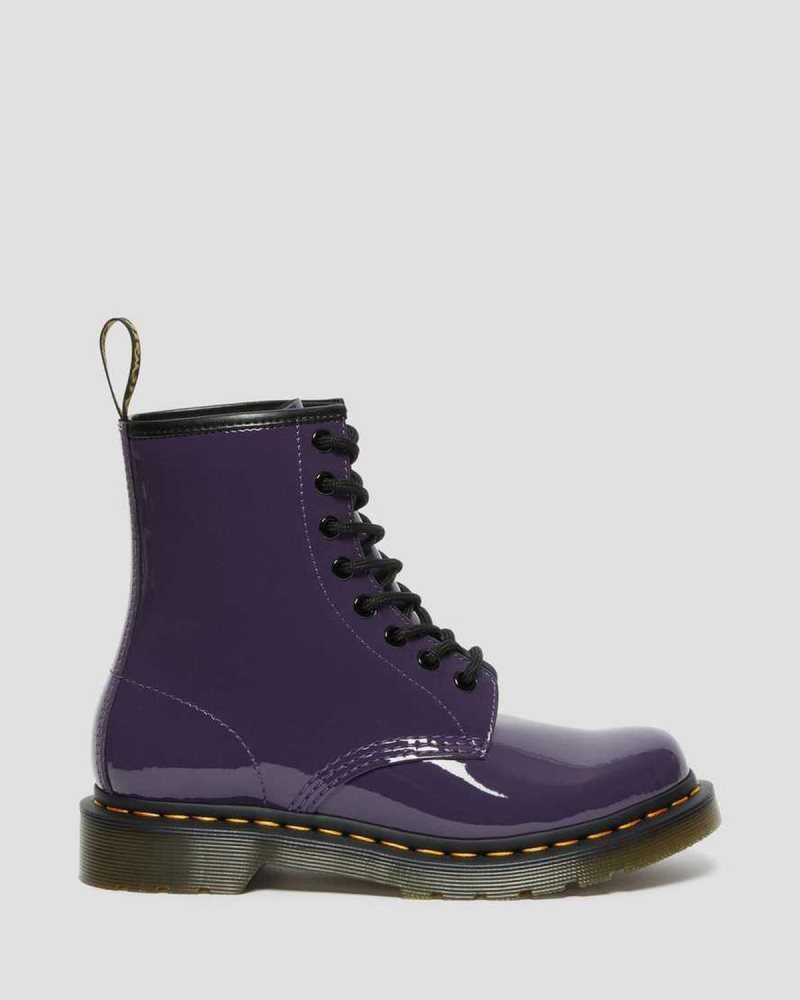 Dr Martens 1460 Patent Leather Lace Up Boots Boots Blackcurrant Patent Lamper | 67398ULYN