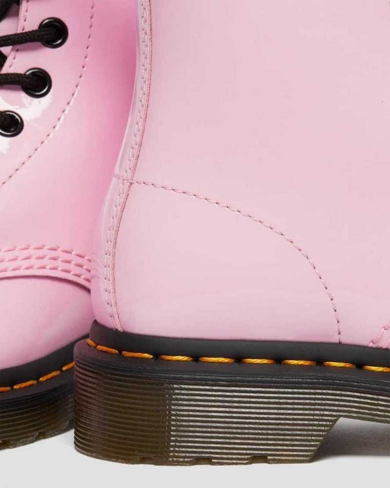 Dr Martens 1460 Patent Leather Lace Up Boots Ankle Boots Pink | 57019ZQDF