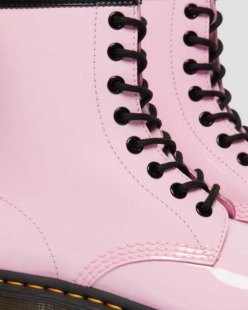 Dr Martens 1460 Patent Leather Lace Up Boots Ankle Boots Pink | 57019ZQDF