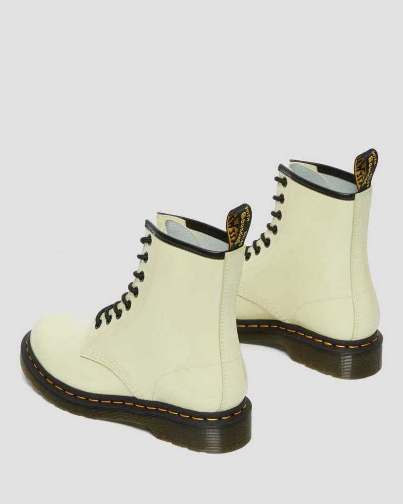 Dr Martens 1460 Patent Leather Lace Up Boots Boots Cream | 52694CVYI