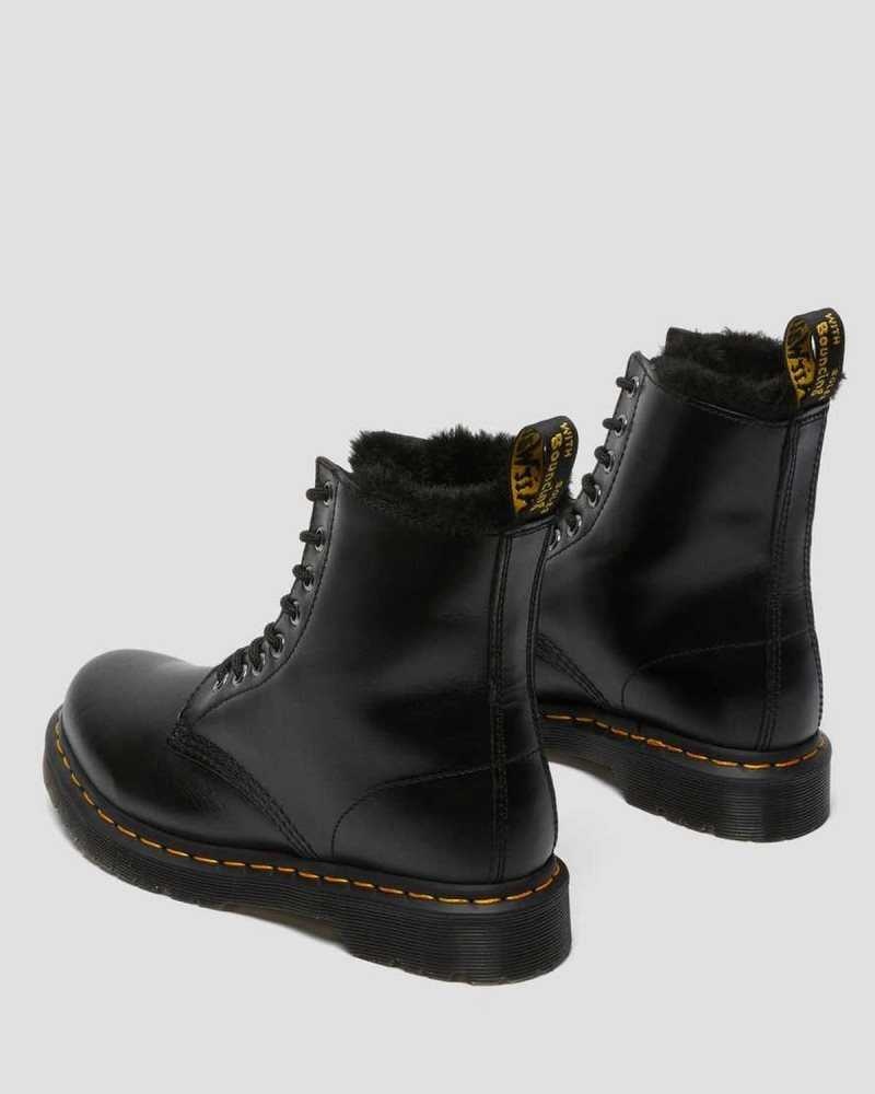 Dr Martens 1460 Serena Faux Fur Lined Lace Up Boots Boots Dark Grey | 58903HFQU