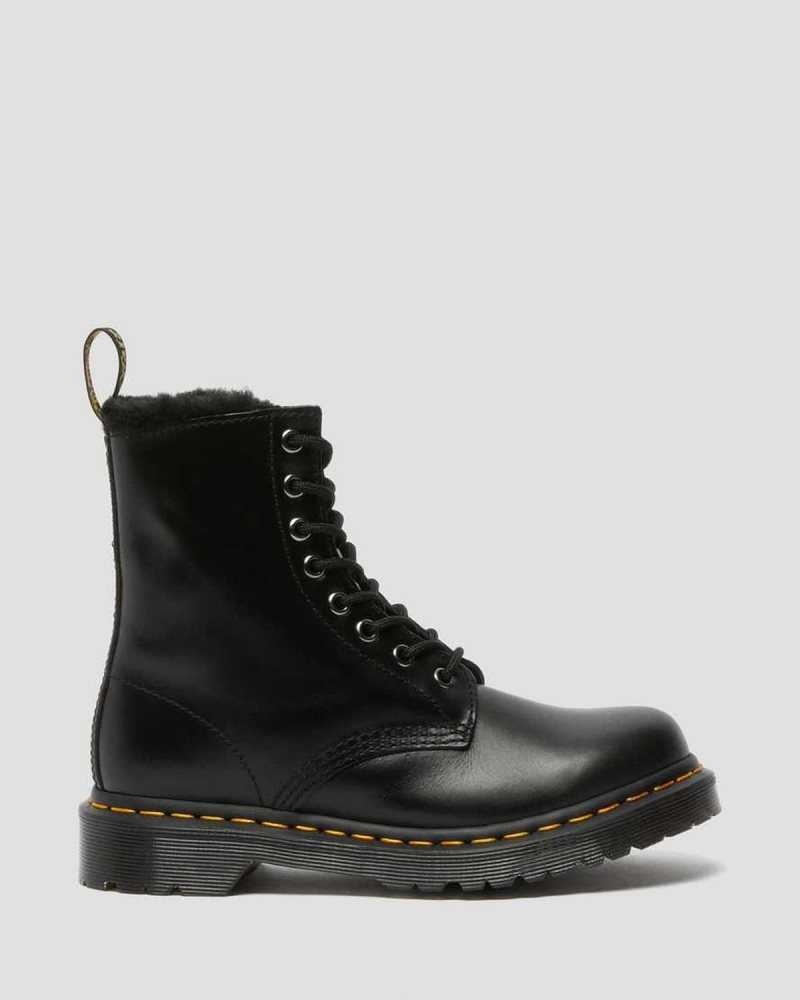 Dr Martens 1460 Serena Faux Fur Lined Lace Up Boots Boots Dark Grey | 58903HFQU