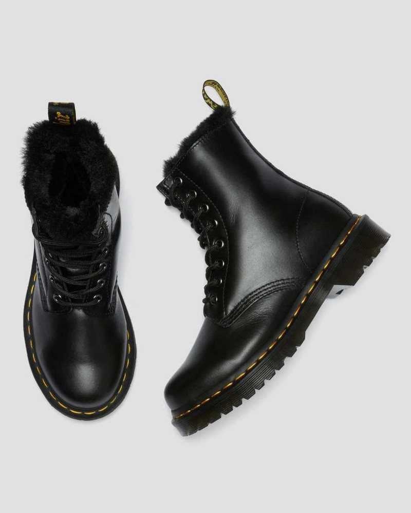 Dr Martens 1460 Serena Faux Fur Lined Lace Up Boots Boots Dark Grey | 58903HFQU