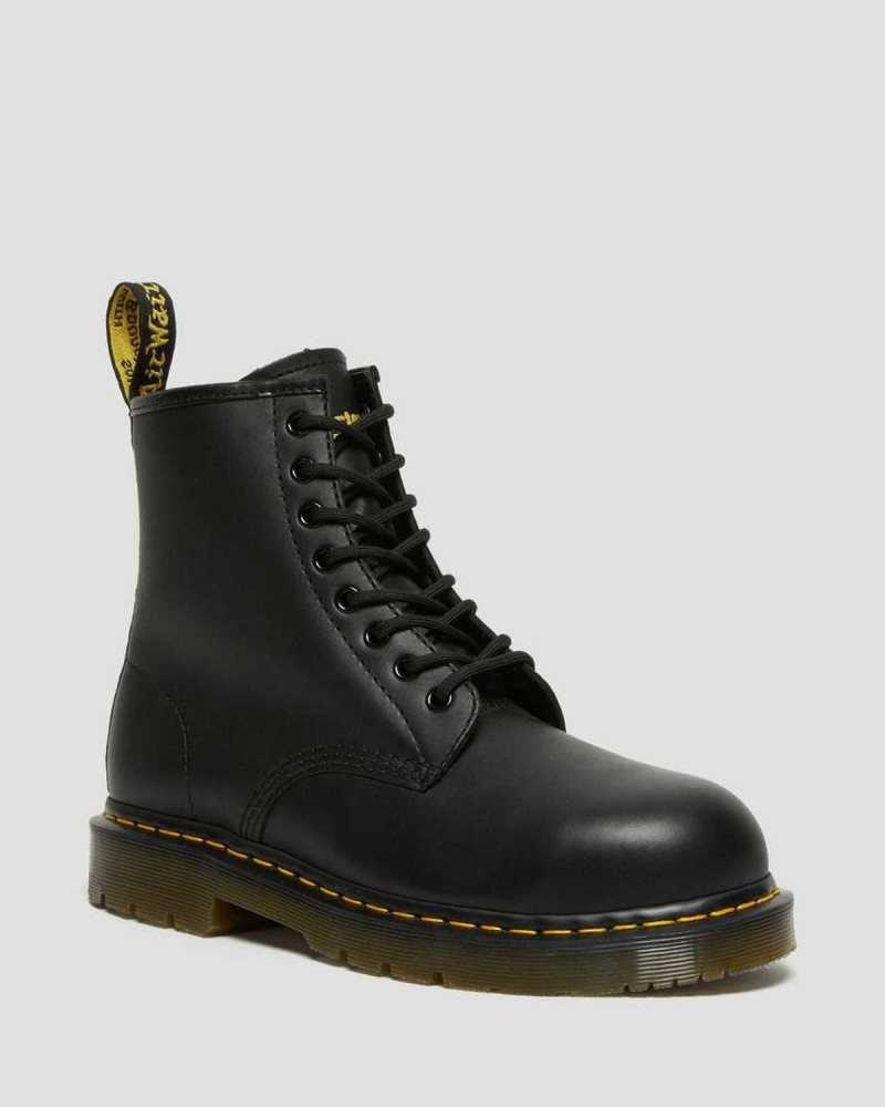 Dr Martens 1460 Slip Resistant Steel Toe Boots Ankle Boots Black | 67309HXOE