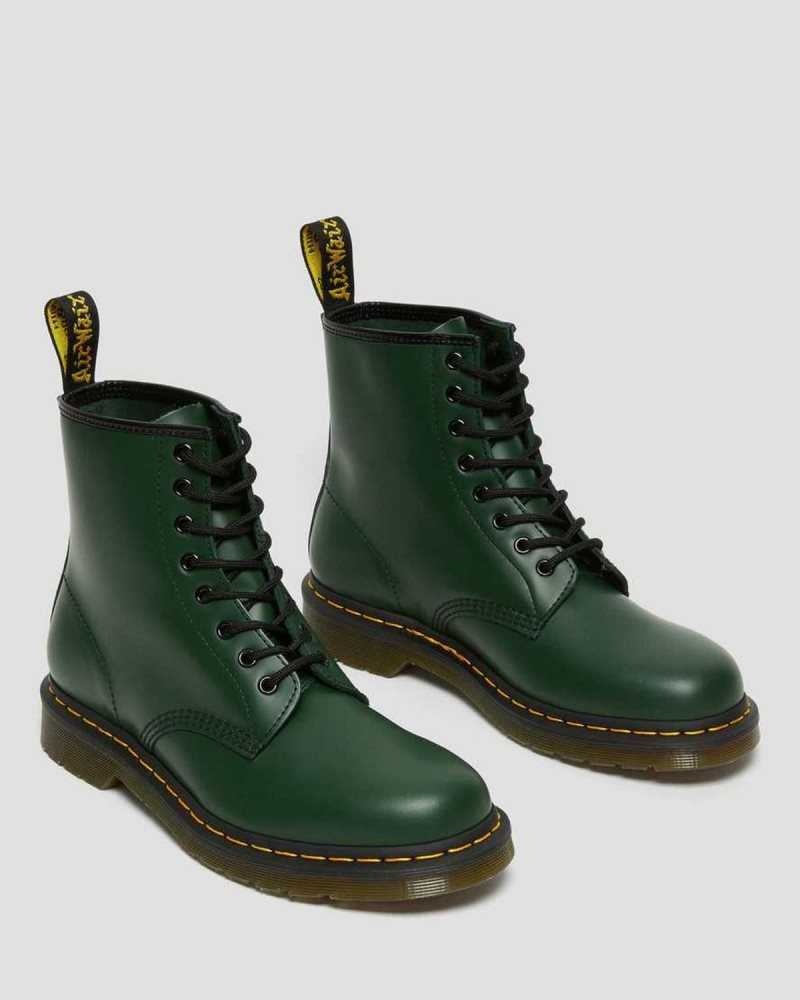 Dr Martens 1460 Smooth Leather Lace Up Boots Ankle Boots Green | 25380UQBR